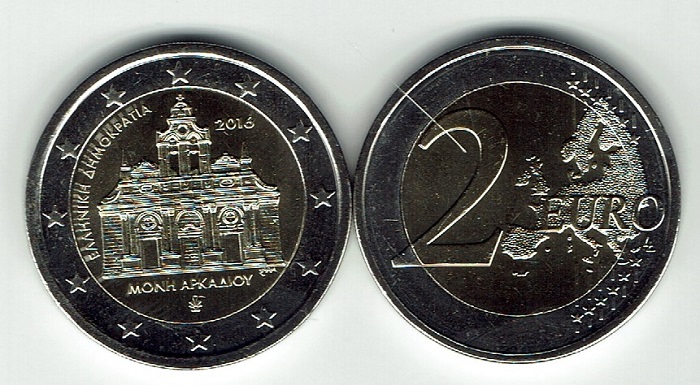 (afbeelding voor) 2 Euromunt Griekenland 2016 Arkadi